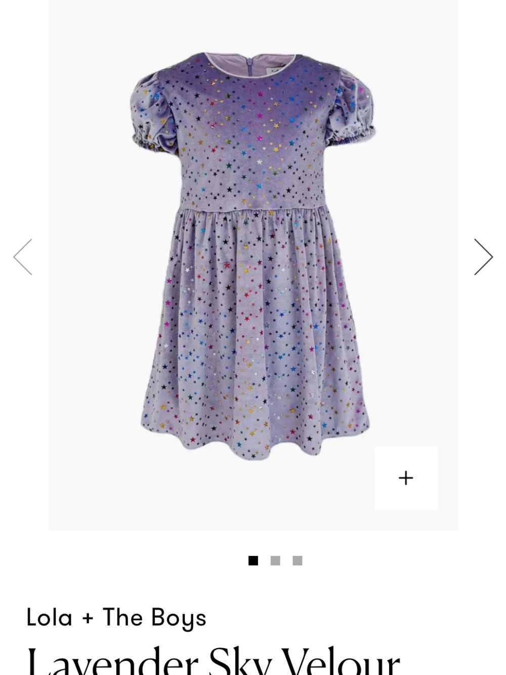 Lola & The Boys Lavender Star Print Velvet Dress